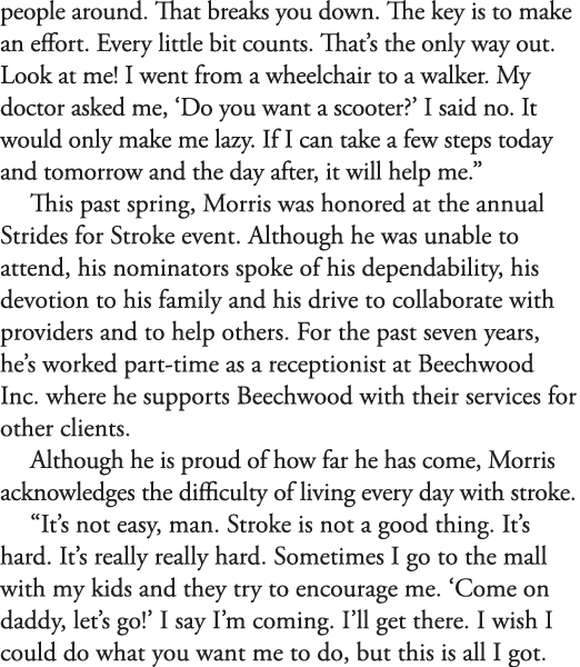 people around  That breaks you down  The key is to make an effort  Every little bit counts  That s the only way out     